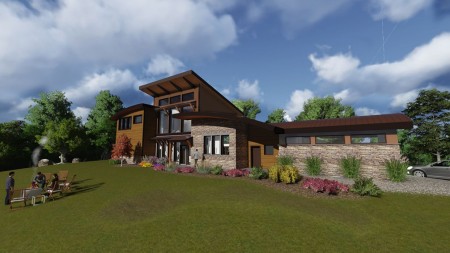 North Carolina Low Energy Mountain House Front Elevation