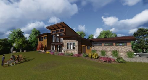 North Carolina Low Energy Mountain House Front Elevation